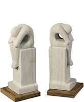  Resting Man Bookends Set of 2 Grey Stone 17011